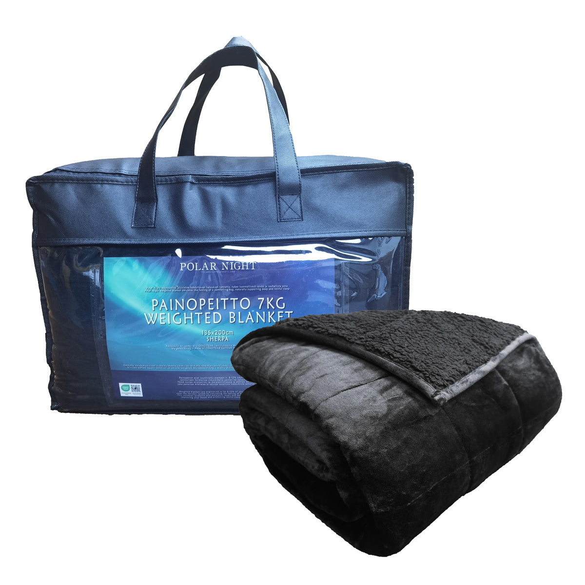 
              Polar Night Weighted Blanket 135x200cm Sherpa Black